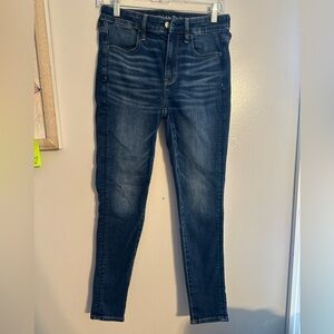 American Eagle Outfitters Dark Blue High-Waisted Jeans